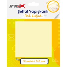 Belirtilmemiş Inox Şeffaf Yapışkanlı Not Kağıdı 75X75 Sarı 50'li