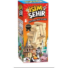 Totteriq Kids Isim Şehir Cezalı Jenga Denge Oyunu Ahşap 54 Parça