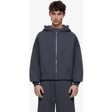 Yakamel Erkek Oversıze Fermuarlı Hırka