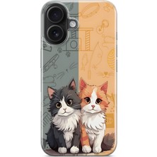 Manitoba Iphone 16 Plus Uyumlu Baskılı Yumuşak Silikon Şeffaf Telefon Kılıfı
