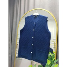 Nisa Butik Giyim Angora Taş Düğmeli Yelek