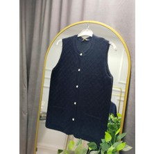 Nisa Butik Giyim Angora Taş Düğmeli Yelek