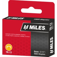 Belirtilmemiş Miles 13/8 Zımba Teli 1000 Adet Metalik Gri