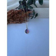 M Miel Kadın Çelik Opak Taş Model Kolye Çelik Kolye