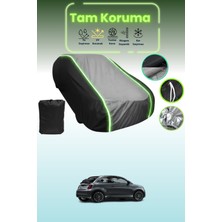 Dokaca Neo Siyah_gri_siyah Neon Fitilli Fiat 500E 2013 - 2021 Uyumlu Koruma Örtüsü Araba Brandası