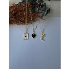 M Miel Kadın Gold Renk Kupa As Kalp Çizme Detay Üçlü Paslanmaz Çelik Kolye