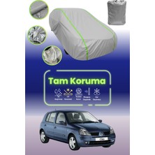 Dokaca Neo Gri Neon Fitilli Renault Clio 5 Kapılı 2001 - 2006 Uyumlu Araba Brandası Koruma Örtüsü