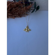 M Miel Kadın Arı Figürlü Paslanmaz Çelik Kolye