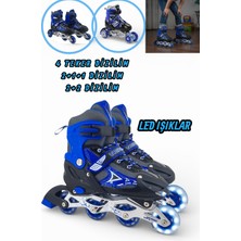 Yıldırım Oyuncak Silikon Tekerli Paten Ayarlanabilir 2+1+1, 2+2 ve Tek Sıra Paten Işıklı Çocuk Pateni 3 In 1