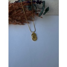 M Miel Kadın Gold Renk Hilal Paslanmaz Çelik Kolye