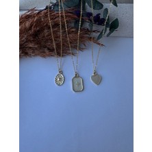 M Miel Kadın Gold Renk Güneş Kutup Yıldızı Kalp Kolye Paslanmaz Çelik Kolye