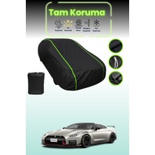Dokaca Neo Siyah Neon Fitilli Nissan Gt-R (R35) Nismo 2014 - 2016 Uyumlu Araba Brandası Koruma Örtüsü