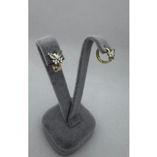 Karya Takı Kelebek Beyaz Taşlı Bayan Küpe