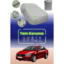 Dokaca Neo Gri Neon Fitilli Fiat Egea Sedan Uyumlu Oto Branda Araba Brandası Koruma Örtüsü