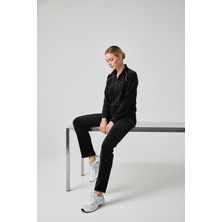 Amia&Co. Siyah Kadife Belden Lastik Detaylı Ikili Takım