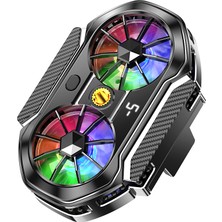 Elixem Telefon Soğutucu Fan FS06 Çift Fan Dijital Ekran Yarı İletken RGB Işıklı