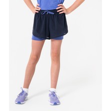 Decathlon Kiprun Çocuk Koşu Şortu - Siyah/mor - Kıprun Run + 900