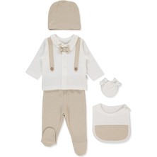 Bebetto Jakarlı Interlok Zıbın Set 5li (Baby Kıng/25) Bej