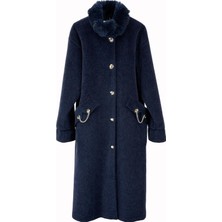 JOOQSTORE Cep Zencir Yaka Kürklü Uzun Kaban