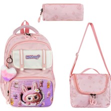 KumOziShop Labubu Baskılı Anahtarlıklı Ortopedik Okul Çantası Termal Beslenme ve Kalemlik Seti