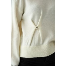 Cemo Yan Düğme Detaylı Bisiklet Yaka Triko Kazak