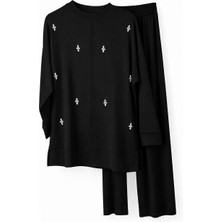JOOQSTORE Taşlı Tunik Pantolon Takım