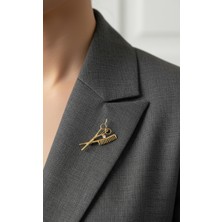 Efeaks Berber & Kuaför Yaka Iğnesi Broş Seti | Salon Şıklığınızı Tamamlayın