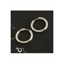 Pazarois 1,5 cm Silver Renk Paslanmaz Çelik Halka Küpe