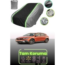 Dokaca Neo Gri.siyah.gri Neon Fitilli Fiat Egea Cross Uyumlu Araba Brandası Koruma Örtüsü