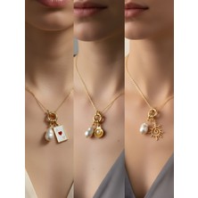 NKT Collection Güneş Midye Kupa As Incili Kolye