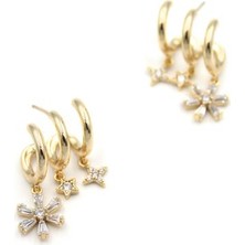 Royaleks Taşlı Küpe - Altın