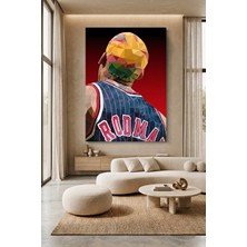 Wallivo Dennis Rodman Kafa Portresi Model 1 - Modern Sporcu Ikonik Kanvas Tablo