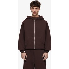 Yakamel Erkek Oversıze Fermuarlı Hırka