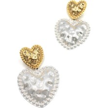 Royaleks Metal Inci Kalp Küpe - Altın