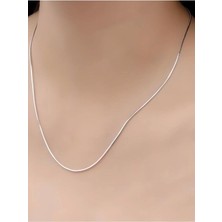Unisex Çelik Gümüş Renk 60 cm Ince Italyan Zincir Kolye