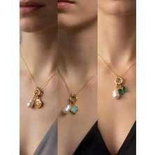 NKT Collection Zümrüt Yeşili Kelebek Turkuaz Yonca Midye Incili Kolye