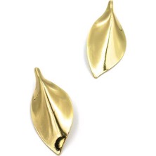 Royaleks Metal Yaprak Küpe - Altın