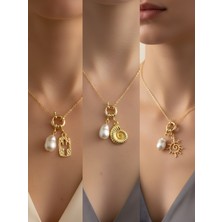 NKT Collection Güneş Deniz Kabuğu Kaktüs Incili Kolye