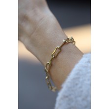 Yenigün Kuyumculuk 14 Ayar Altın Kemik Ataç Bileklik BLK27422