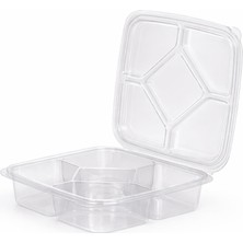 Ambalaj Pazarı 5 Bölmeli Kare Kuruyemiş Tabağı - 50 Adet