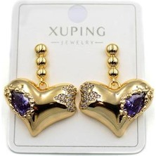 Royaleks Taşlı Kalp Küpe - Altın