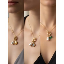 NKT Collection Zümrüt Yeşili Kelebek Siyah Yonca Kutup Yıldızı Incili Kolye