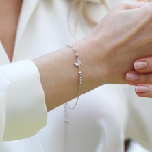 Necati Gün Mini Sedefli Kelebek Gümüş Bileklik