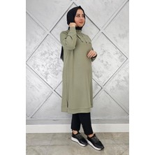 Pys Giyim Kadın Çıtçıt Fermuar Detaylı Tesettür Tunik