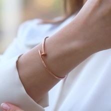 Necati Gün Çivi Rose Gold Gümüş  Kelepçe