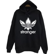 The Fame Stranger Things, Stranger Baskılı Unisex, Pamuklu Kapüşonlu Sweatshirt Hoodie