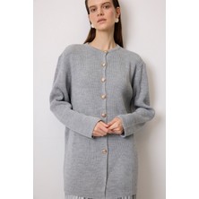 JOOQSTORE Gold Düğmeli Uzun Hırka