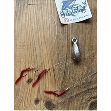 Tekne Avı Istavrit , Kıyı Avı Mırmır Özel Yapım Slikon Kurtlu Saçaklı 3 Iğneli 50 Gram Kurşun Takım