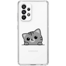 Manitoba Samsung Galaxy A32 Uyumlu Baskılı Yumuşak Silikon Şeffaf Telefon Kılıfı