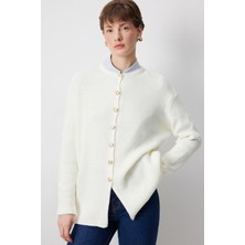 JOOQSTORE Gold Düğmeli Uzun Hırka